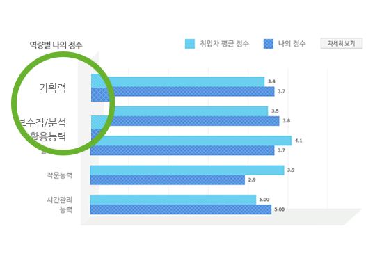 역량별 나의 점수